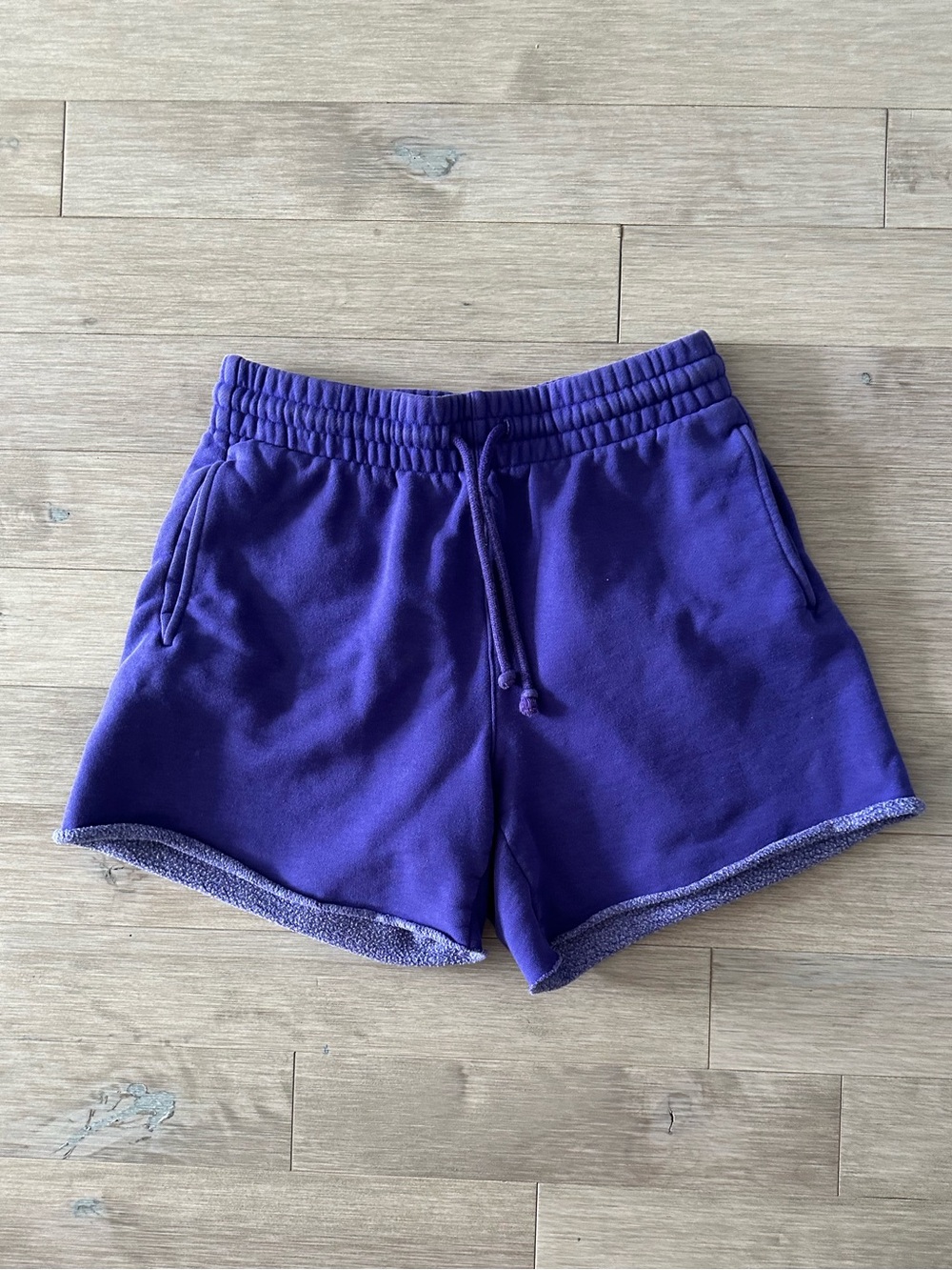 TNA Cozy Fleece Boyfriend Purple Drawstring Athletic Shorts Size Small